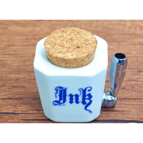 Porcelain Glass Dip Pen Holder ,ink Cylinder With Pen Holder Ink Container, Ink Tank