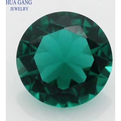 Synthetic Glass Malachite Green Size 2.5-12mm Color Round Shape Machine Cut Loose Glass Stone Synthetic Gems For Jewlry