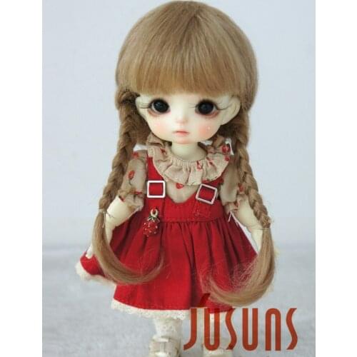 JD018 1/8 1/6 Pretty mohair doll wig Anna Double braid BJD hair size 5-6inch 6-7inch bjd doll wig