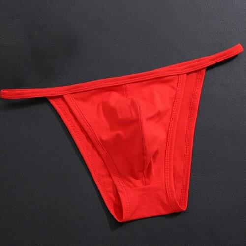 Mens Sexy Solid Color Thongs Men New Low-rise Thong Male Cozy Briefs Solid Color Breathable Underwear Underpants