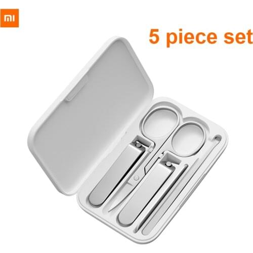 100% Xiaomi mijia 5pcs/set Manicure Nail Clippers Pedicure Set Portable Travel Hygiene Kit Stainless Steel Nail Cutter Tool Set