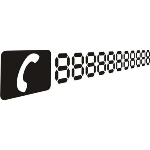 Creative Temporary Parking Mobile Phone Number Truck Stickers Pvc Suitable for All Kinds of Cars Black/white 29cm * 4cm