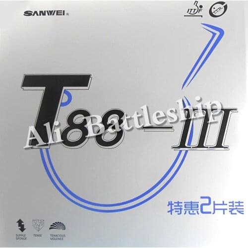 Original 2 pieces of Sanwei T88-III pips-in table tennis pingpong rubber with sponge
