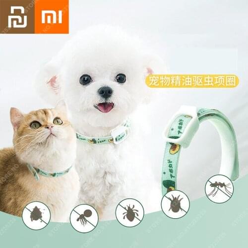 Xiaomi Pet Collars Anti Mosquito Repellents Ticks Flea Collars Dog Cat Vitro Anthelmintic Plant Essential Oil Pet Supplies Tools