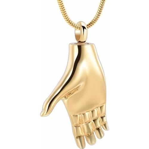 IJD9715 Hand Cremation Jewelry Ashes Holder Stainless Steel Keepsake urn Necklace For Memorial Ashes Pendant For Human