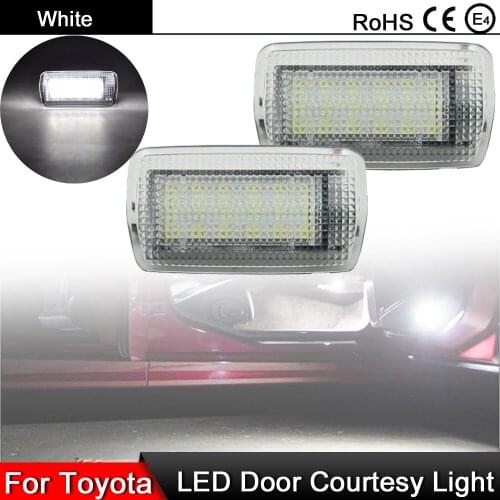 2Pcs For Toyota Avalon Sienna Land Cruiser For Lexus IS ES GS RC LS RX Series White LED Courtesy Footwell Under Door Light