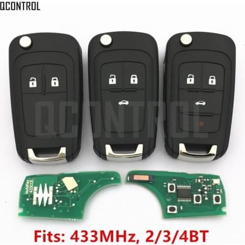 QCONTROL 2/3/4 Buttons Car Remote Key DIY for OPEL/VAUXHALL 433MHz for Astra J Corsa E Insignia Zafira C 2009-2016