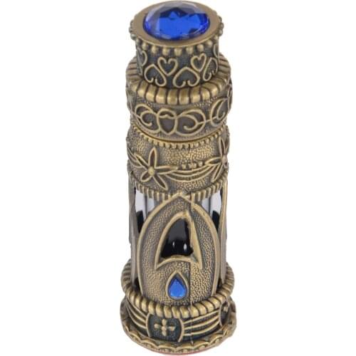 Empty Metal Refillable Perfume Bottle Antique Brass Finish 5ml Capacity