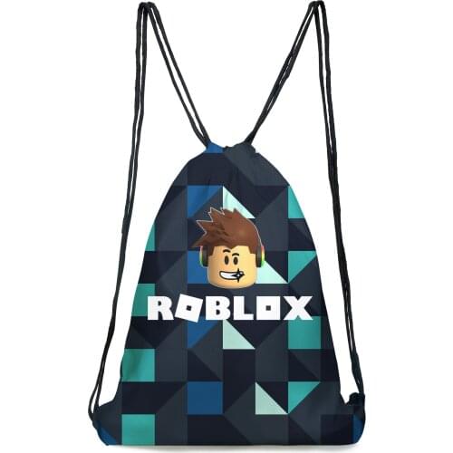 Boy Robloxing Game Girl Drawstring Backpack Bundle Pocket Anime Shopping Bag Casual Backpack Kids Bagpack Canvas Storage Bags