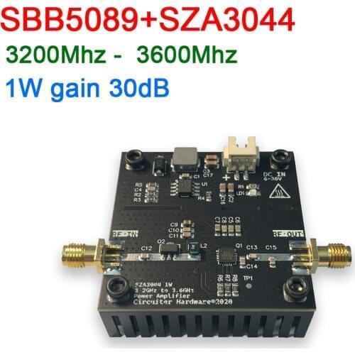 SBB5089+SZA3044 3200Mhz - 3600Mhz Microwave RF Power Amplifier 1W gain 30dB for Ham Radio