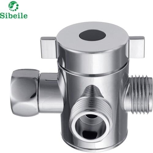 SBLE G1/2" Three Head Function Switch Adapter Control Valve 3 Way Diverter Toilet Bidet Shattaf Valve Tee Connector Shower Head