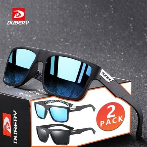 2 PACK DUBERY Square Polarized Sunglasses Men Women Fashion Sport Style Sun Glasses Super Light Eyeglasses Frame UV Goggles X67