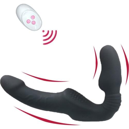 Strapless Strapon Realistic G Spot Double Vibrating Dildo Vibrator 10 Speeds Adult Sex Toys Anal Prostate Massager For Women Cou