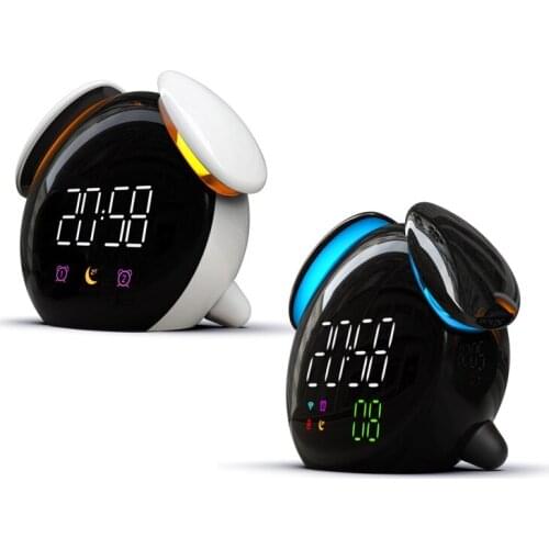 Mini Wireless Charging Smart Alarm Clock USB Rechargeable Table Digital Clock for Home Livingroom Dormitory Decorations