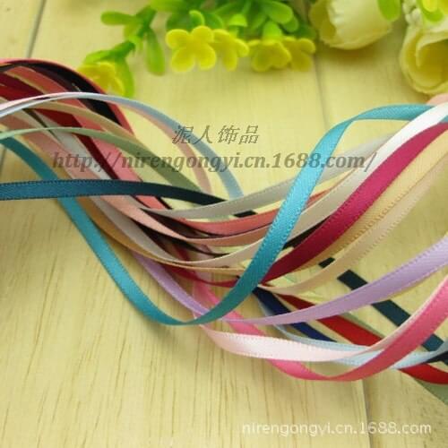 High quality 3mm Double Face Satin Ribbon DIY Polyester Manual ribbons Hair accessories material grosgrain ribbon 20M/Lot