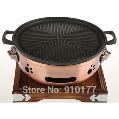 Roast barbecue grill table BBQ cast iron barbecue pan creative iron pan fried steak bbq grills 092