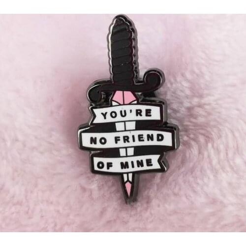 No Friend dagger hard enamel pin Inspired by Paramore song band fans great collection