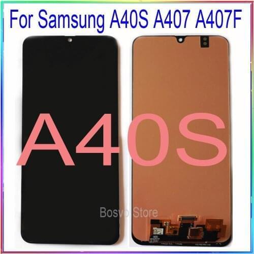 For samsung A40S LCD Screen Display with Touch Digitizer with Frame Assembly A407 A4057 A407FN/D A407DS