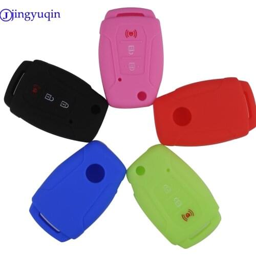 10pcs Silicone Car Key Cover FOB Case For Ssangyong Korando 215/65 R16 225/60 R17 Remote Key Case Jacket Keychain Car-stying