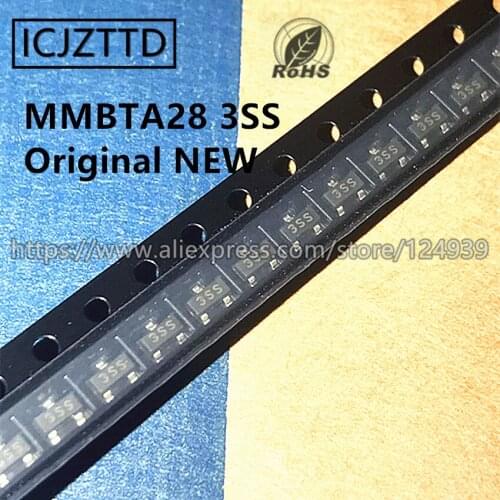 100PCS Original MMBTA28 A28 Marking 3SS SOT-23 MMBTA28LT1G MMBTA28LT1 TRANS NPN DARL 80V 0.5A MPSA28 TO-92 PZTA28 SOT-223