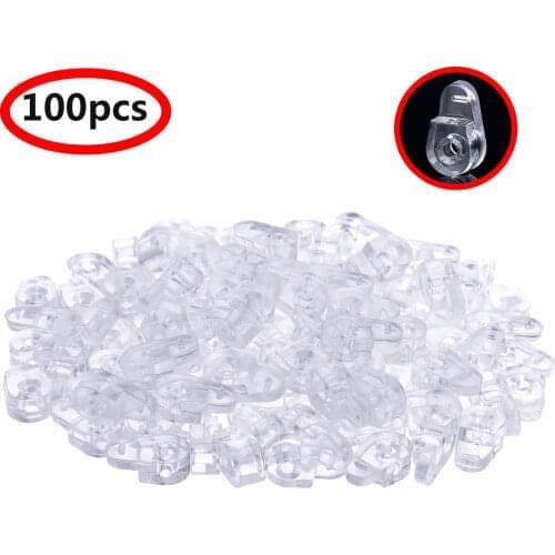 100Pcs Transparent Plastic Glass Panel Retainer Mirror Fix Clips Accessories for Cabinet Door Window Dressing Hardware