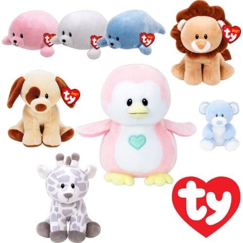 15CM Ty Big Eyes BABY Series Penguin Dog Bear Elephant Monkey Kawaii Super Soft Plush Animal Bedside Toys Doll Gift For Kids