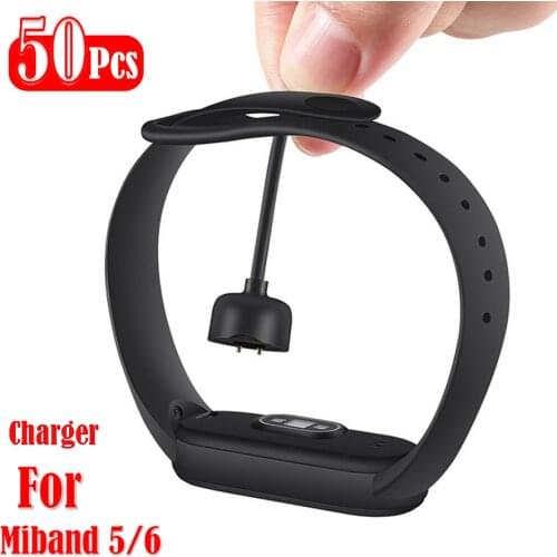 50Pcs/Pack Charger Wire for Xiaomi Mi Band 5 6 Smart Wristband Bracelet for Mi Band 5 Charging Cable Miband 6 USB Charger Cable