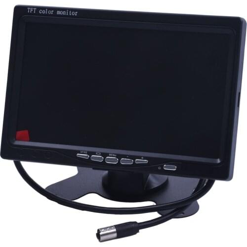 7 Inch Color TFT LCD DC 12V Car Monitor Rear View Headrest Display With 2 Channels Video Input For DVD VCD Reversing Camera