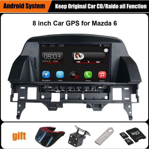 8"Capacitance Touch Screen Android 7.1 Car GPS navigation for Mazda 6 Multimedia Player with Vehicle DVR Rear view camera