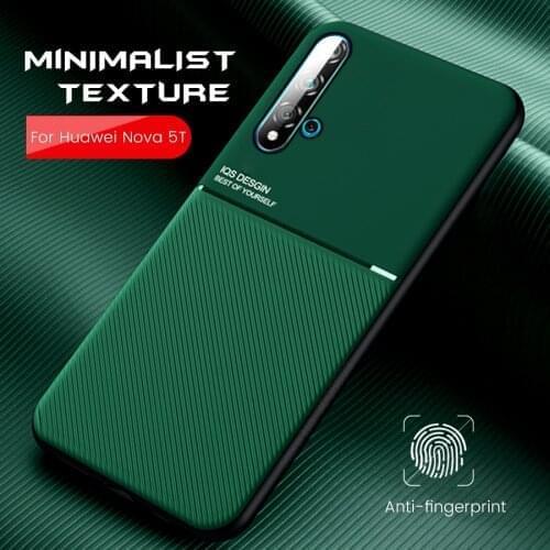 Car magnetic holder cover for huawei nova 5t nova5t case slim matte on hauwei nova 5 t silicone shockproof coque yal-l21 6.26