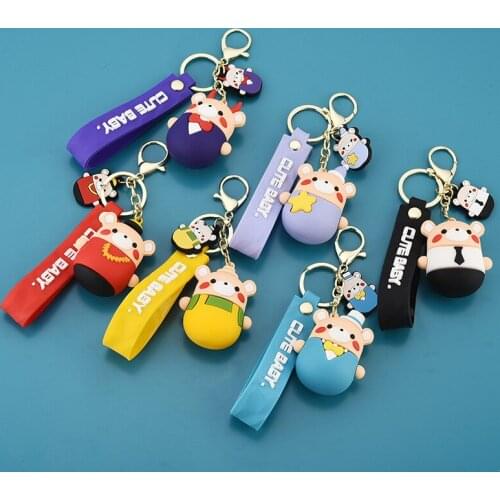 Cute Anime Bear Keychain Fashion Backpack Charm Keychain Pendant Accessories Creative Womens Mobile Phone Friends Gift Keychain