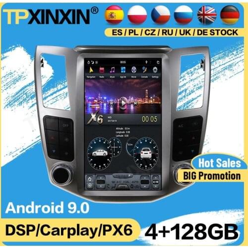 Carplay Tesla 128G Radio 2 Din Stereo With Recorder Receiver Android For Lexus RX 2004 2005 2006 2007 GPS Player Audio Head Unit