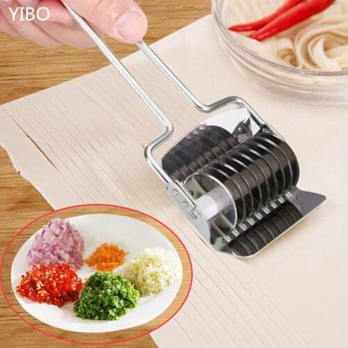 Home stainless steel manual cutting noodles machine Multifunctional noodles cutting knife creative kitchen cutting garlic tools