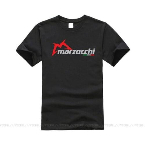 Men T Shirt Marzocchi Logo Suspension Fork Motor Bike S Black Breathable T-Shirt Short Sleeves Funny Graphic Tee Shirt Women