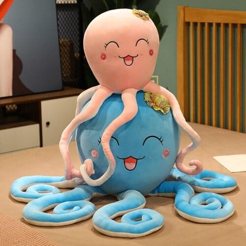 80/100cm Cute Cartoon Octopus With Hat Plush Toys Stuffed Soft Lovely Animals Pillow Dolls For Kids Girls Friends Birthday Gifts