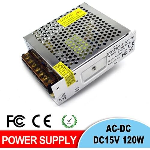 Switching power supply LED Driver DC15V 8A 120W Power Supplies AC-DC SMPS For LED strip display CCTV 3d print CNC