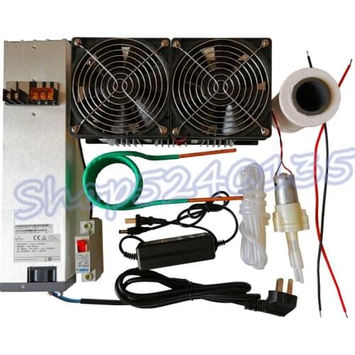 2500W ZVS Induction Heater Induction Heating PCB Board Heating Machine Melted Metal + Coil + Crucible+Pump+Power Supply