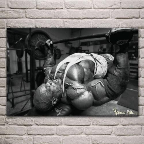 Bodybuilding sport fitness muscles weight lifting living room decoration Home art Decor wood frame fabric Poster EX483