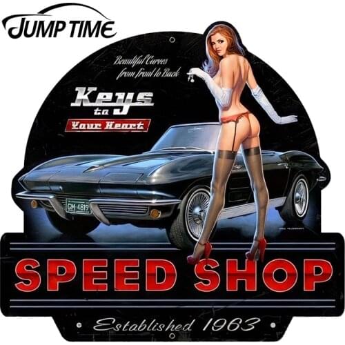 JumpTime 13cm x 12.1cm 3D Car Stickers Keys To Your Heart Pin up Girl Car Window Decal Sticker Rear Windshield Car Styling JDM