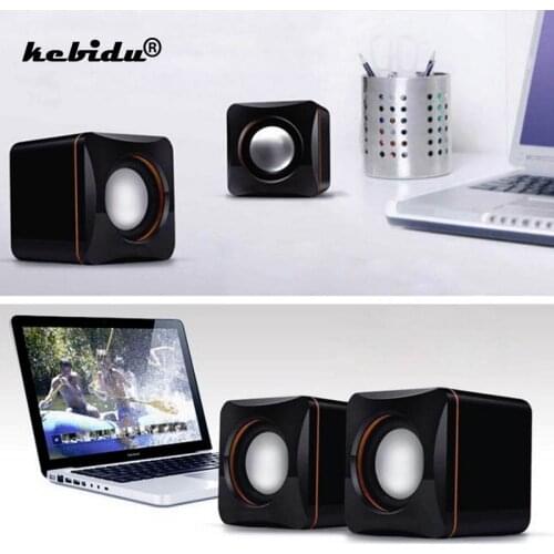 Kebidu 2pcs/lot USB 2.0 + 3.5mm Jack Music Speaker Mini Music Stereo Speaker for Multimedia Desktop Computer Notebook
