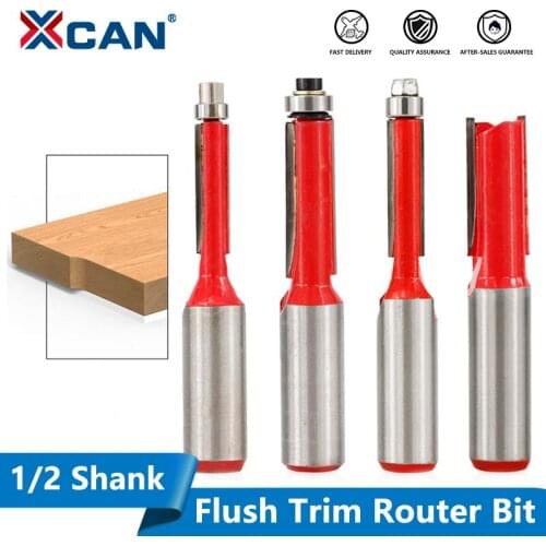 XCAN Wood Router Bits 1pc 12.7mm Shank Flush Trim Router Bit Tungsten Carbide Milling Cutter For Wood