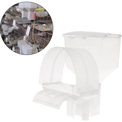 Pigeon Feeder Automatic Single Hole Feeding Case Hanging Cage Birds Parrot Food Dispenser Device Box Plastic Container