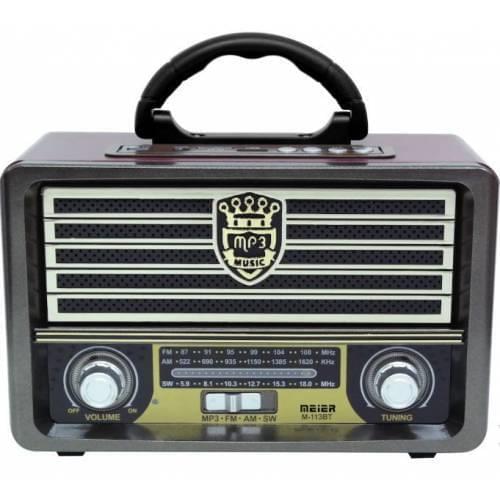 Meier M-113BT Rechargeable Nostalgic Radio USB SD MP3 Bluetooth