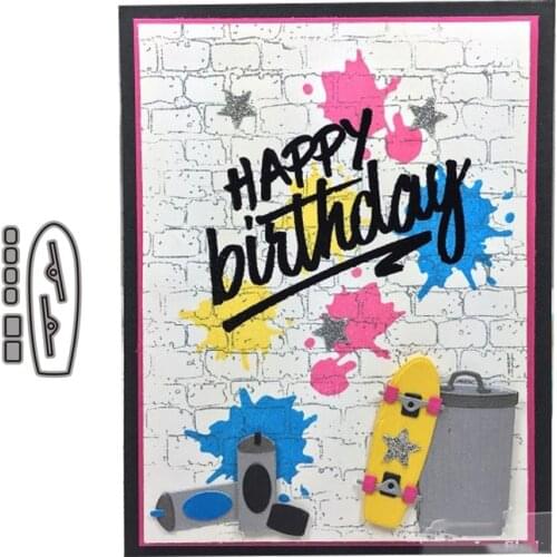 CH skateboard Stencil Metal Cutting Dies For Scrapbooking Practice Hands-on DIY Album Card Handmade Tools
