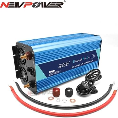 Multi-function 2000W UPS Battery Charging Inverter DC 12V/20A 24V/10A To AC 220V 110V Car Converter With Charging Ports Adapter