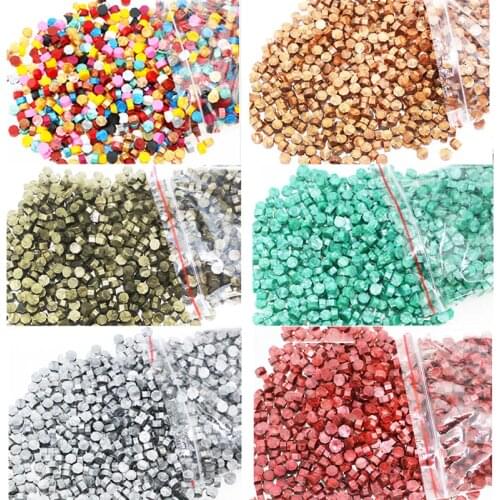 WYSE 100pcs Octagon Sealing Wax Beads Seal Stamp Beaded Waxes for Wedding Vintage Craft Decor Card Making Tools