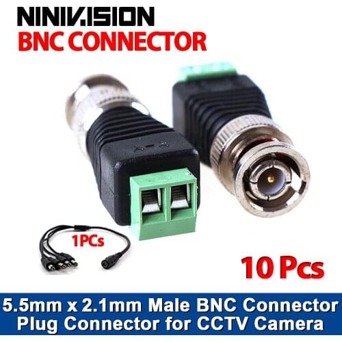 10Pcs/lot Coaxial Coax BNC Connector Coax BNC Twist For CCTV Camera