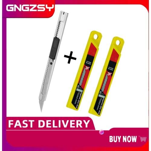 CNGZSY 1PC Art Knife 20PCS Trimmer Sculpture Blades Utility Snap-Off Cutter 0.4*9*70mm Tip General Purpose Car Wrap Cut Tool K25