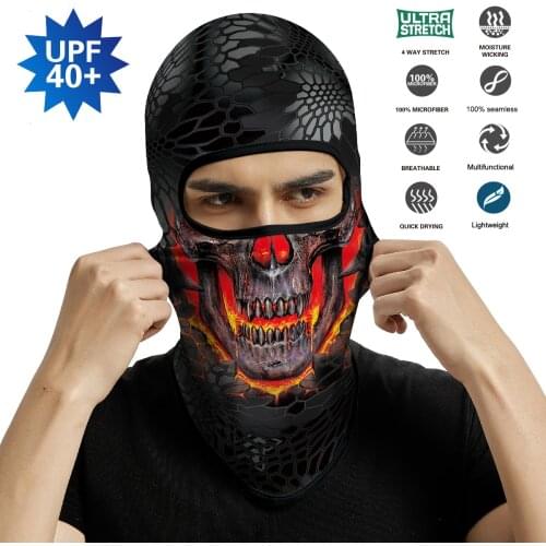 Paisley Thin Balaclava Motorcycle Facemask Sports Seamless Bandana Headband Face Cover Mask Bicycle Flame Skull Scarf Women Men