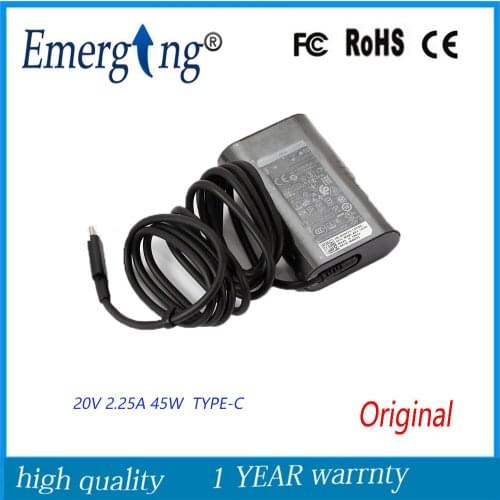 20V 2.25A 45W type c Original AC Laptop Adapter For Dell XPS 12 9250 Latitude 7275 11 Venue pro